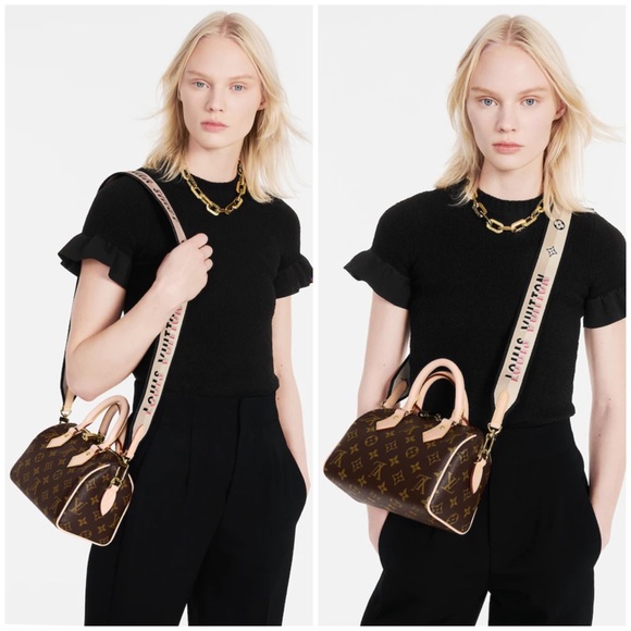 🆕💜Louis Vuitton ADJUSTABLE SPEEDY BANDOULIÈRE 20 Black Strap - Picture 4 of 17